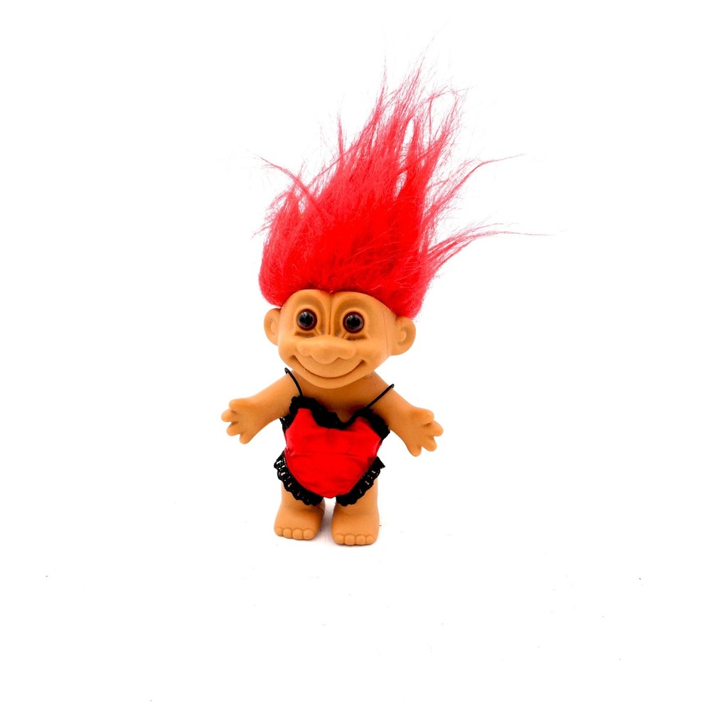 Vintage Troll Doll Red Hair Heart Swimsuit Toy Collectible‎ Sexy Lingerie Gift